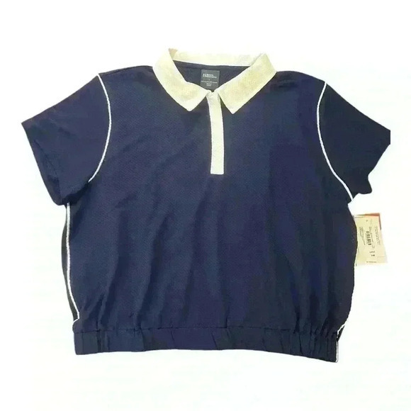 NWT Sports Illustrated Navy Blue Polo Shirt with Contrast Collar -‎ Size L - Picture 1 of 8